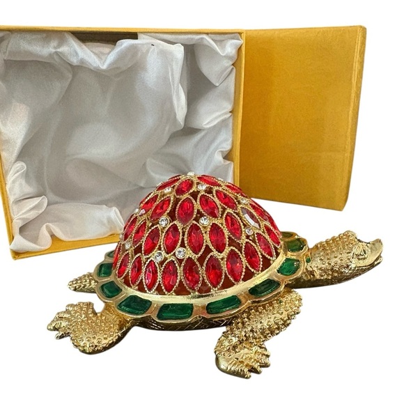 Jere Other - Large Turtle Jewelry Box Trinket Holder Figurine New with Box